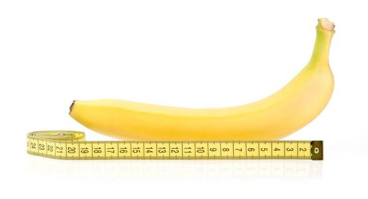 measurement of the penis before enlargement using the example of a banana